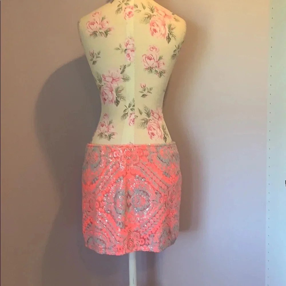 Sequin skirt size M peach/pink and grey - Picture 2 of 12